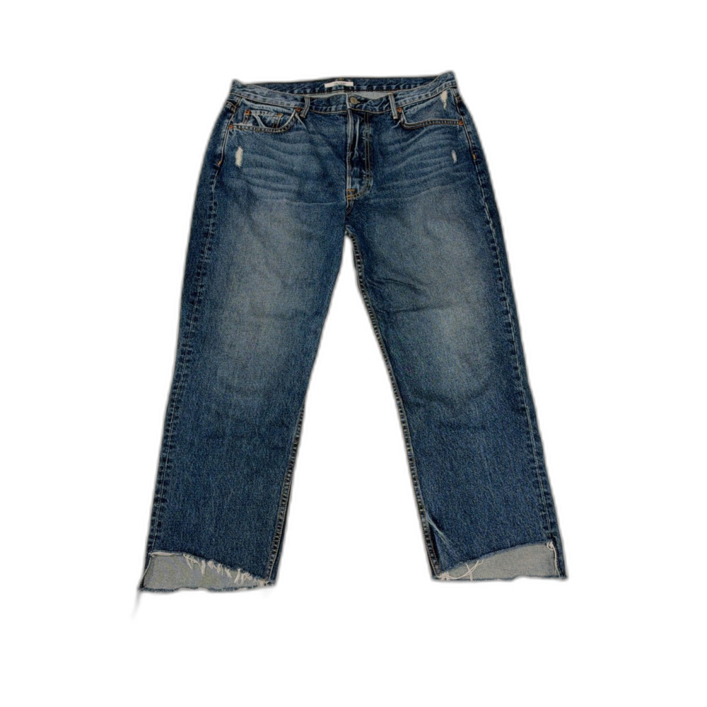 GRLFRND Helena Jeans Size 32 Raw hem button fly